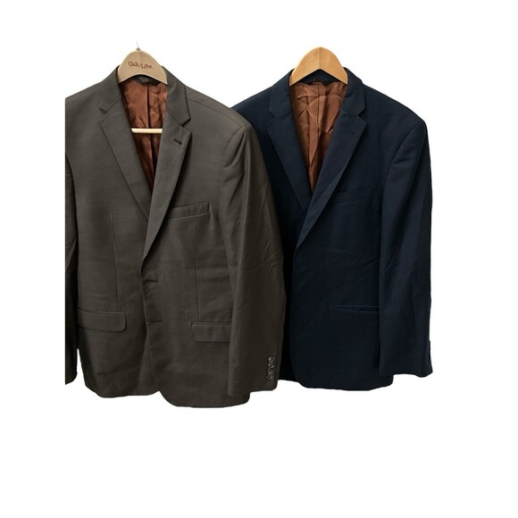 Lot Of 2 Jos A. Bank Joseph  Sport Coat Blazer Brown Navy Blue Slim Fit 41R - Picture 1 of 16